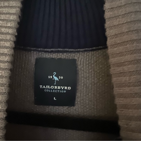 TailorByrd Collection mens long sleeve knit 1/4 quarter zip sweater | size large - Picture 12 of 12